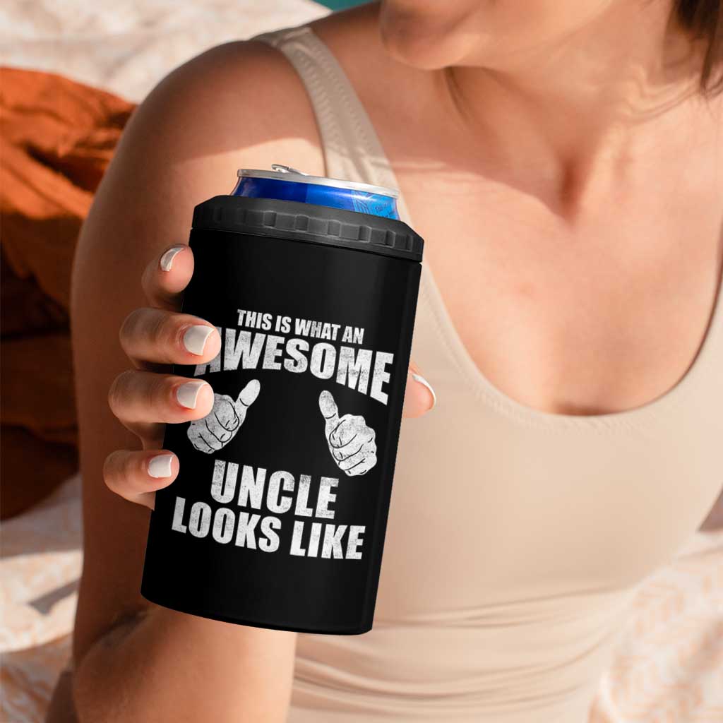 This Is What An Awesome Uncle Looks Like 4 in 1 Can Cooler Tumbler Funny Fathers Day Gifts