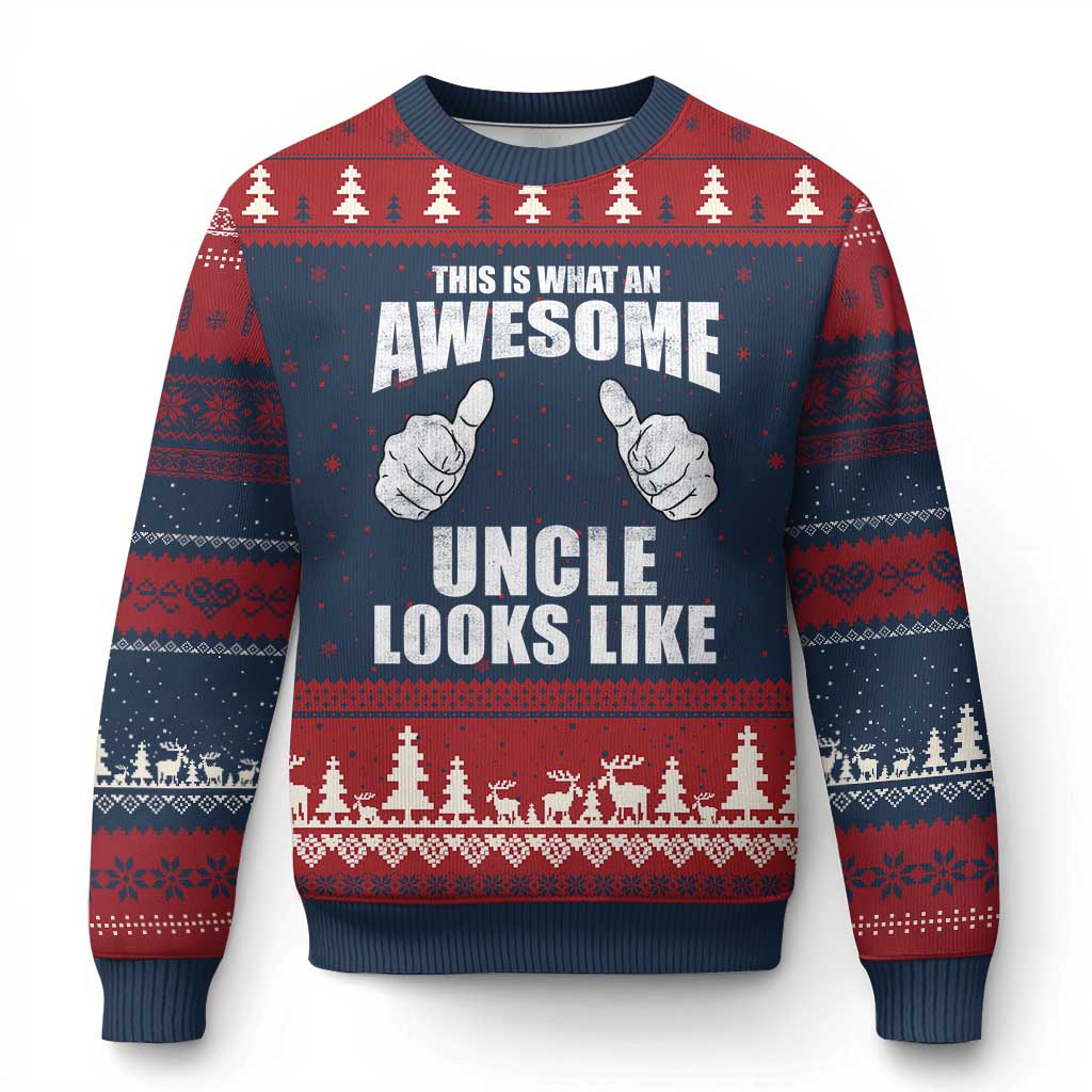 This Is What An Awesome Uncle Looks Like Ugly Christmas Sweater Funny Fathers Day Gifts