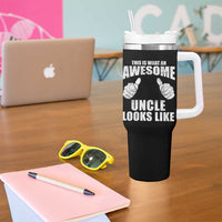 This Is What An Awesome Uncle Looks Like Tumbler With Handle Funny Fathers Day Gifts