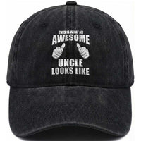 This Is What An Awesome Uncle Looks Like Washed Cotton Baseball Cap Funny Fathers Day Gifts