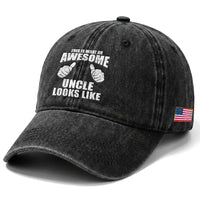 This Is What An Awesome Uncle Looks Like Washed Cotton Baseball Cap Funny Fathers Day Gifts