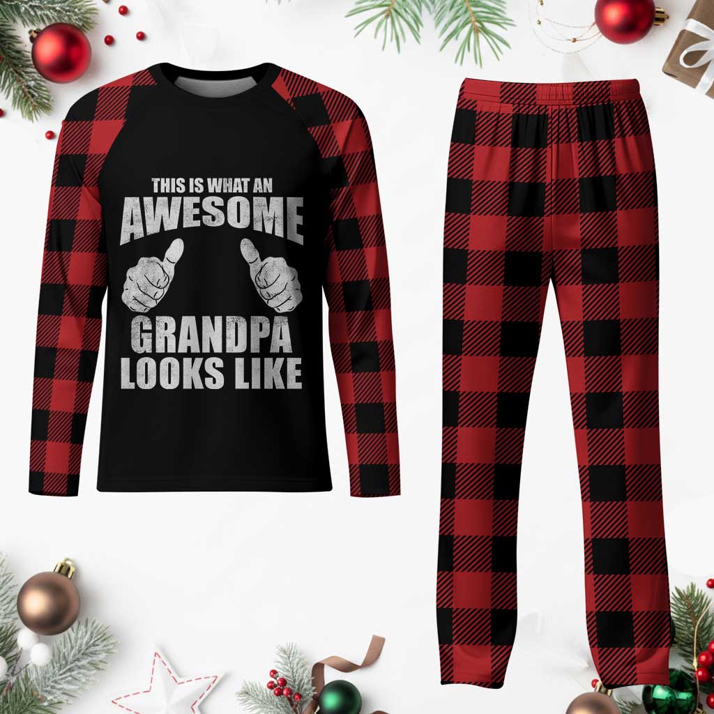 This Is What An Awesome Grandpa Looks Like Plaid Pajama Set Funny Fathers Day Gifts