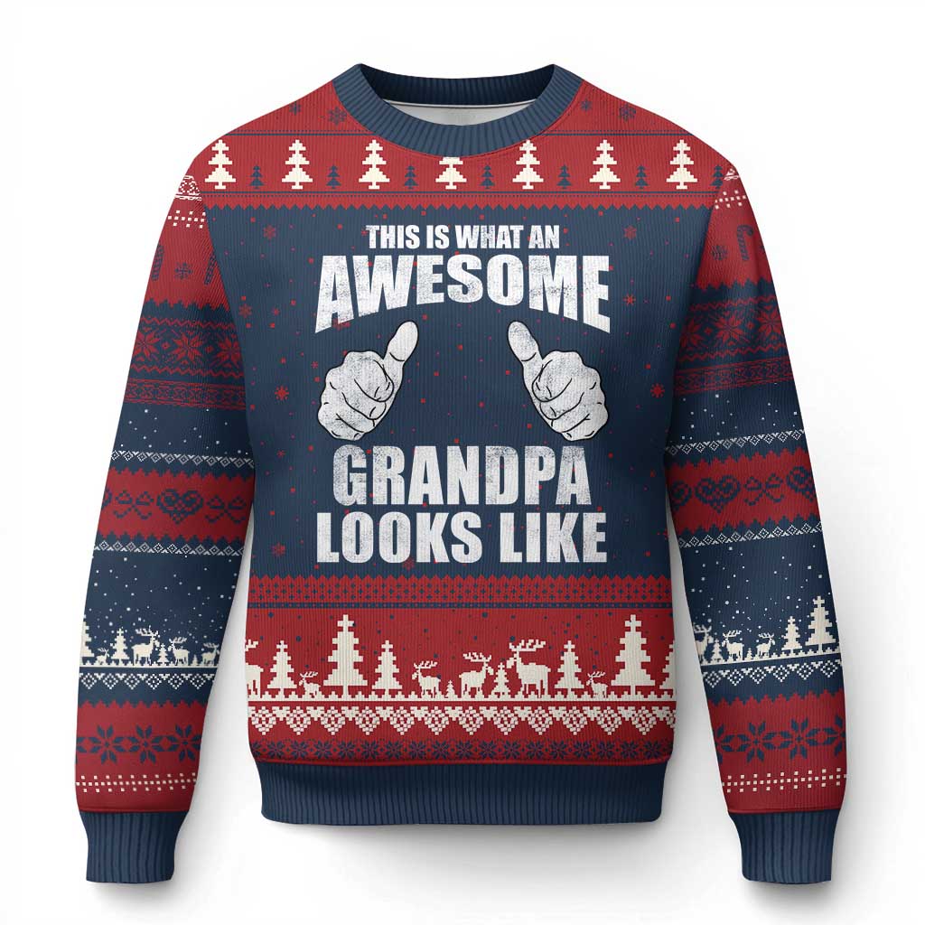 This Is What An Awesome Grandpa Looks Like Ugly Christmas Sweater Funny Fathers Day Gifts