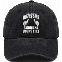 This Is What An Awesome Grandpa Looks Like Washed Cotton Baseball Cap Funny Fathers Day Gifts