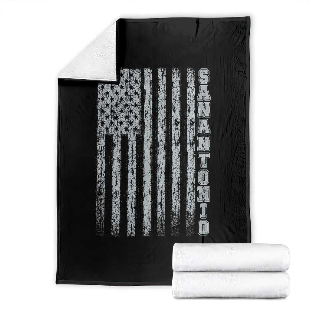 San Antonio Texas State Pride Vintage American Flag Throw Blanket