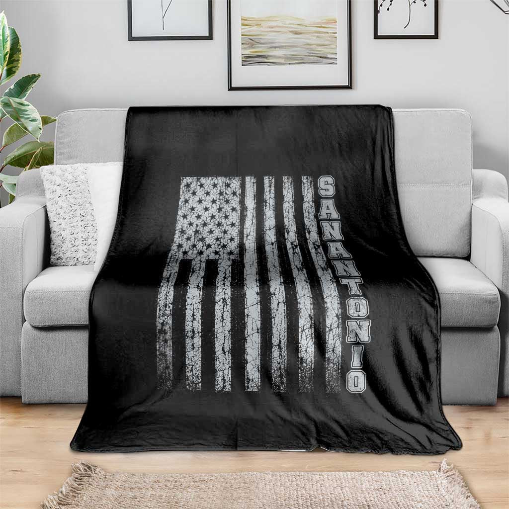 San Antonio Texas State Pride Vintage American Flag Throw Blanket