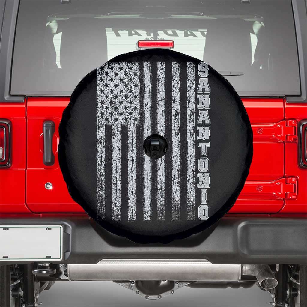San Antonio Texas State Pride Vintage American Flag Spare Tire Cover