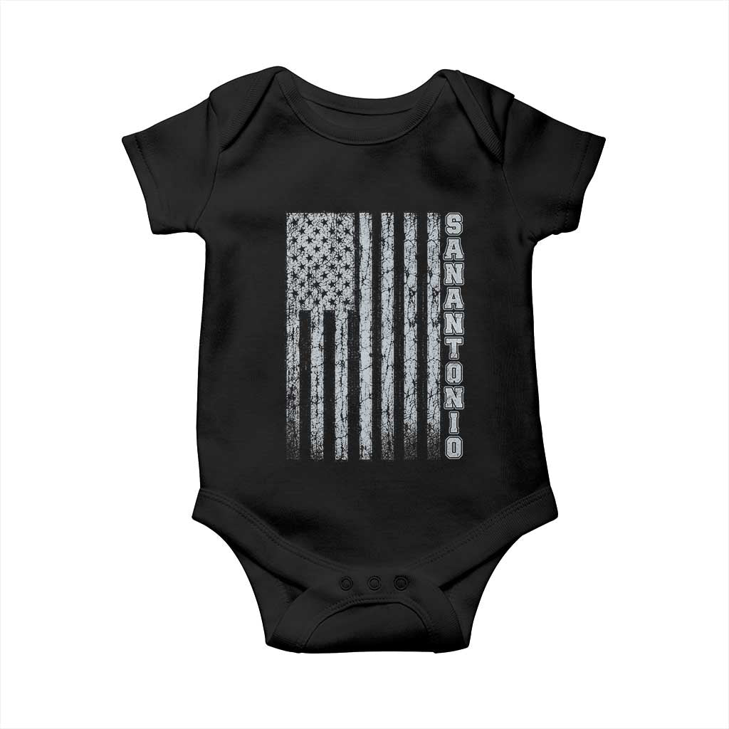 San Antonio Texas State Pride Vintage American Flag Baby Onesie