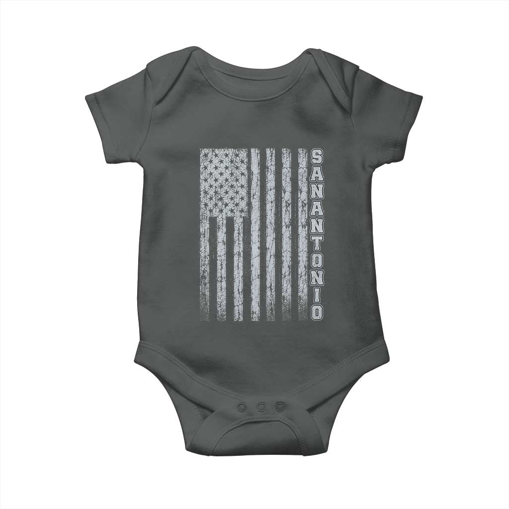 San Antonio Texas State Pride Vintage American Flag Baby Onesie