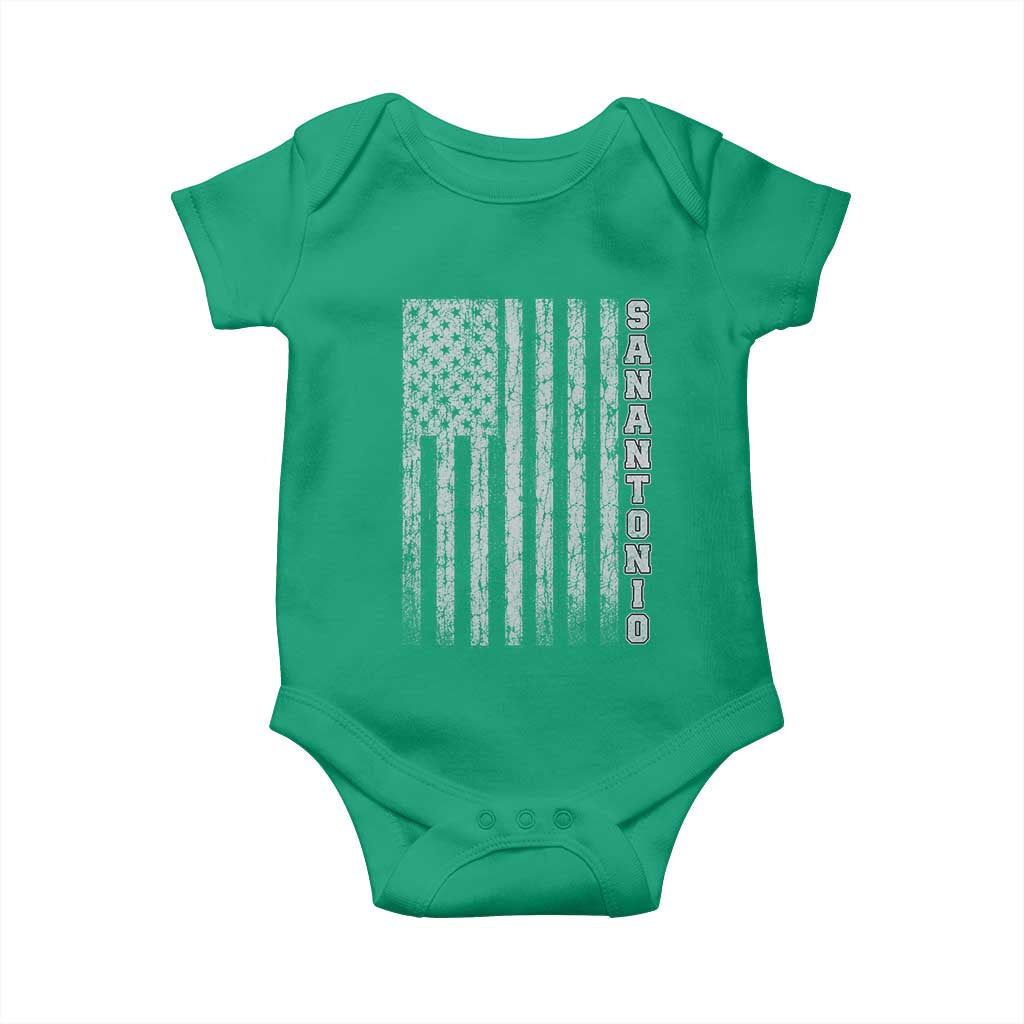 San Antonio Texas State Pride Vintage American Flag Baby Onesie