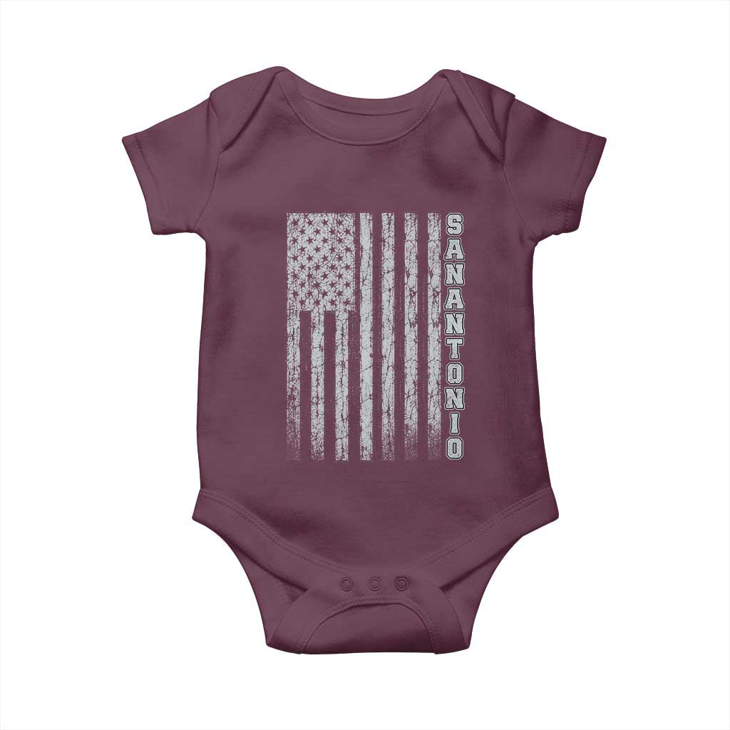San Antonio Texas State Pride Vintage American Flag Baby Onesie