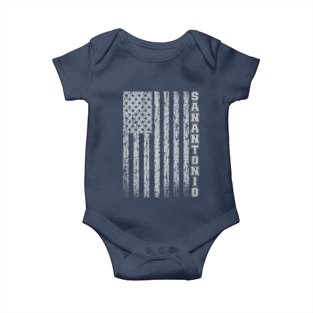 San Antonio Texas State Pride Vintage American Flag Baby Onesie