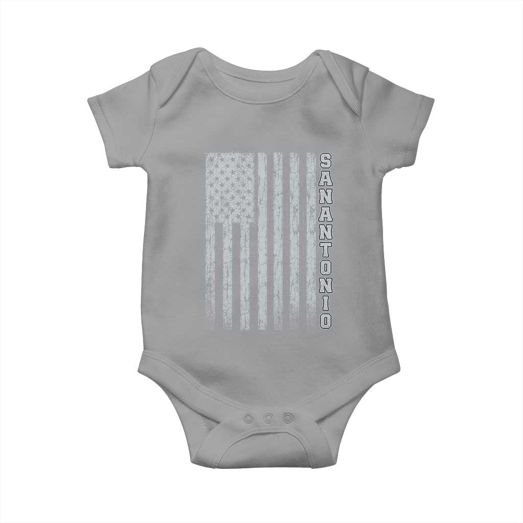 San Antonio Texas State Pride Vintage American Flag Baby Onesie