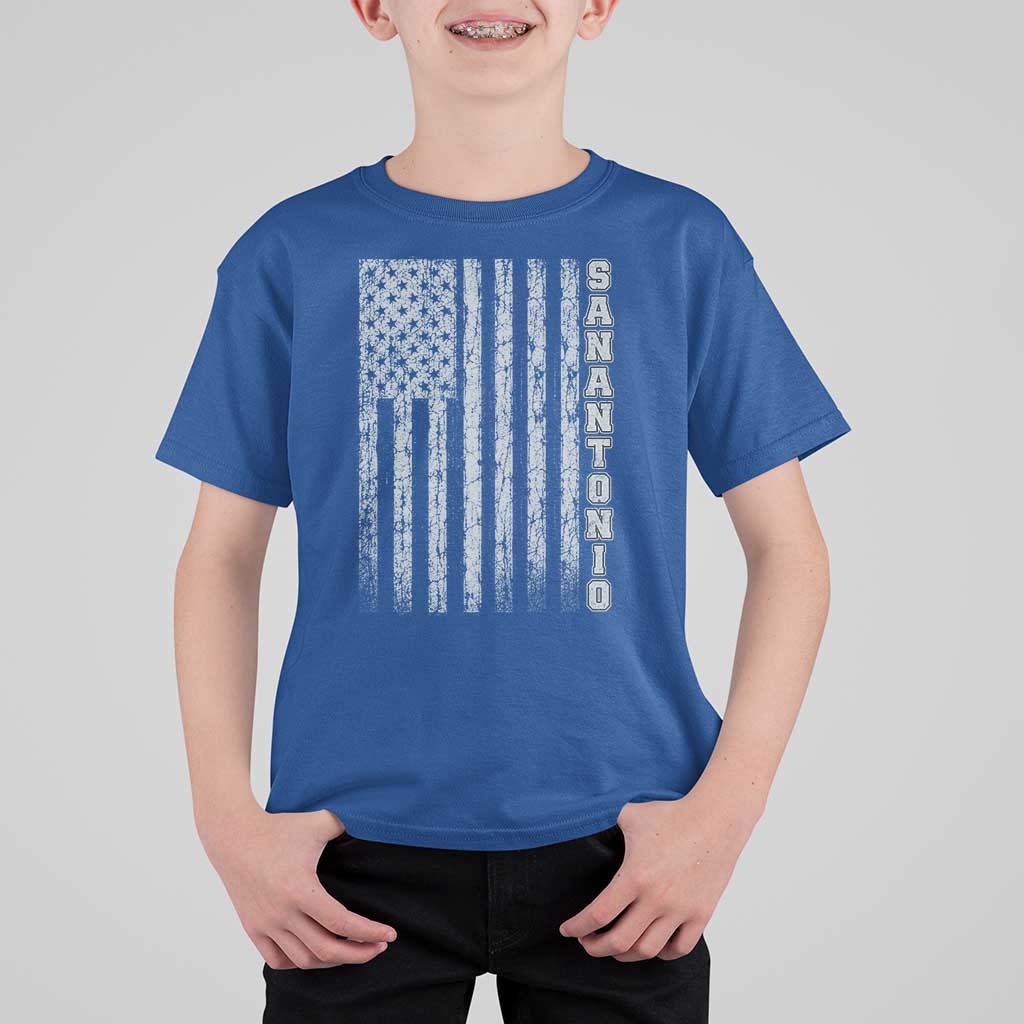 San Antonio Texas State Pride Vintage American Flag T Shirt For Kid