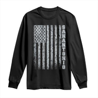 San Antonio Texas State Pride Vintage American Flag Long Sleeve Shirt