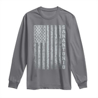 San Antonio Texas State Pride Vintage American Flag Long Sleeve Shirt