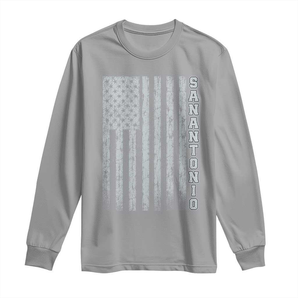 San Antonio Texas State Pride Vintage American Flag Long Sleeve Shirt