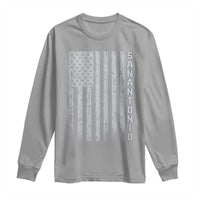 San Antonio Texas State Pride Vintage American Flag Long Sleeve Shirt
