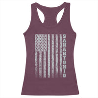 San Antonio Texas State Pride Vintage American Flag Racerback Tank Top