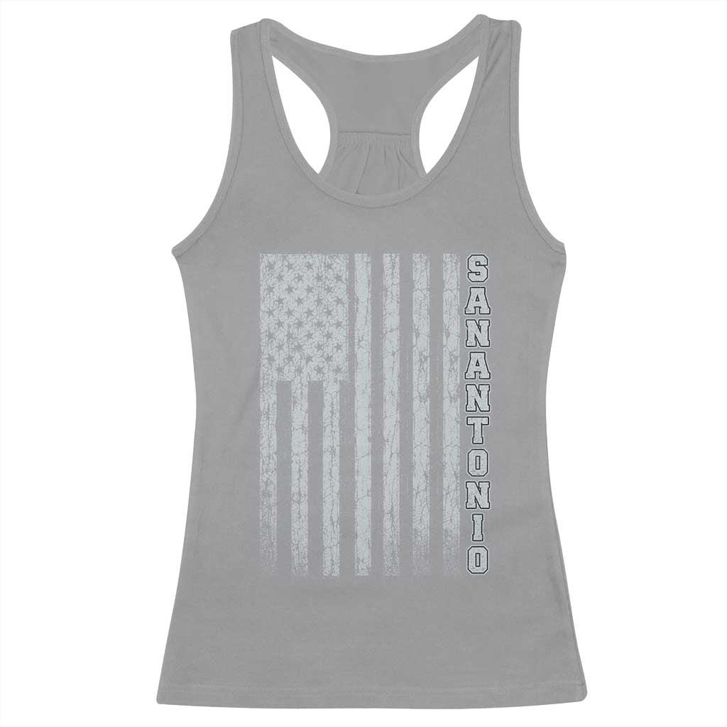 San Antonio Texas State Pride Vintage American Flag Racerback Tank Top