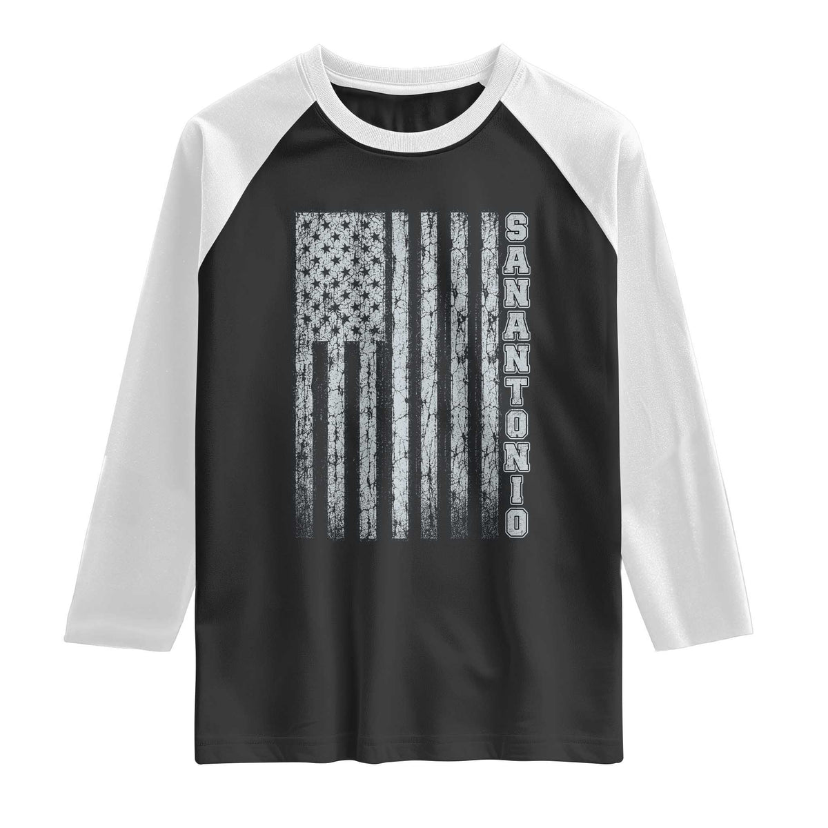 San Antonio Texas State Pride Vintage American Flag Raglan Shirt