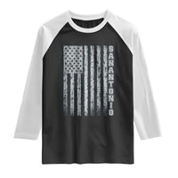 San Antonio Texas State Pride Vintage American Flag Raglan Shirt