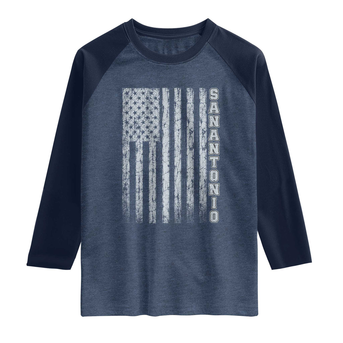 San Antonio Texas State Pride Vintage American Flag Raglan Shirt