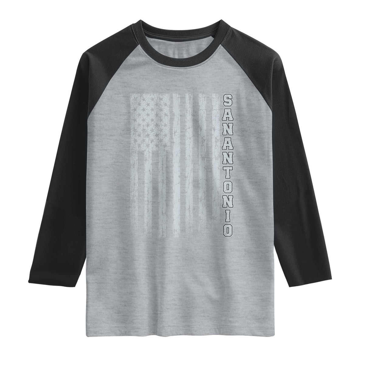 San Antonio Texas State Pride Vintage American Flag Raglan Shirt