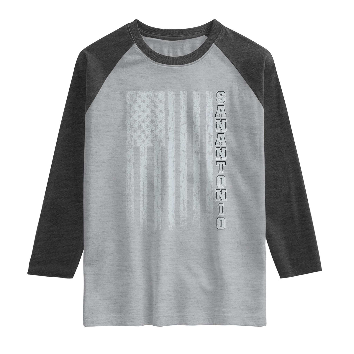 San Antonio Texas State Pride Vintage American Flag Raglan Shirt