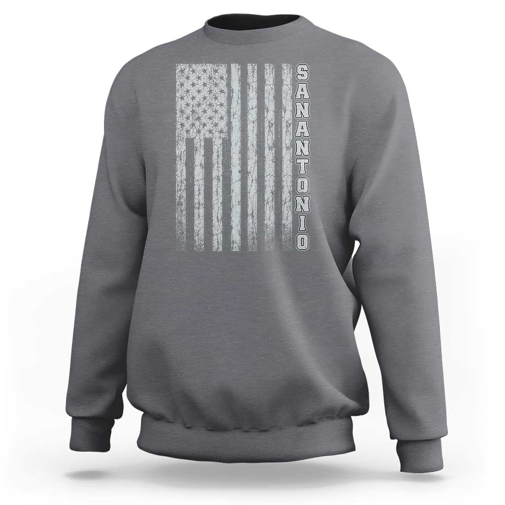 San Antonio Texas State Pride Vintage American Flag Sweatshirt
