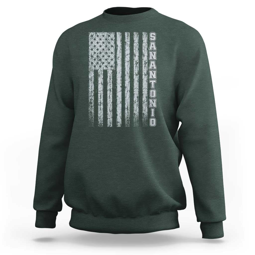 San Antonio Texas State Pride Vintage American Flag Sweatshirt