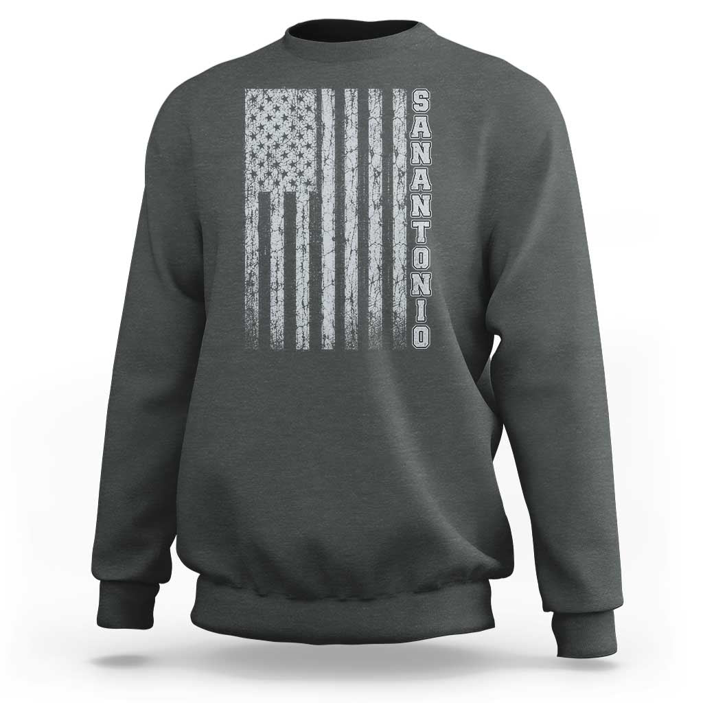 San Antonio Texas State Pride Vintage American Flag Sweatshirt