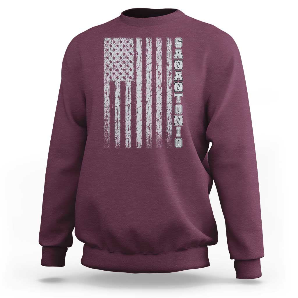 San Antonio Texas State Pride Vintage American Flag Sweatshirt