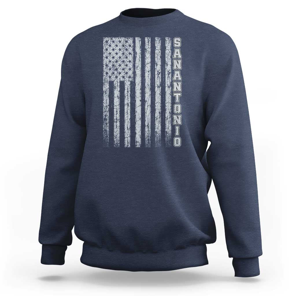 San Antonio Texas State Pride Vintage American Flag Sweatshirt