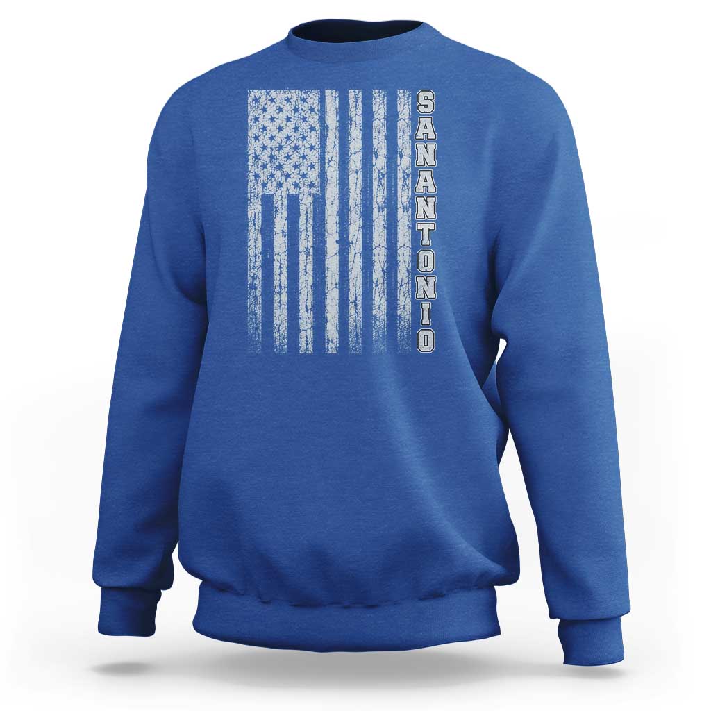 San Antonio Texas State Pride Vintage American Flag Sweatshirt