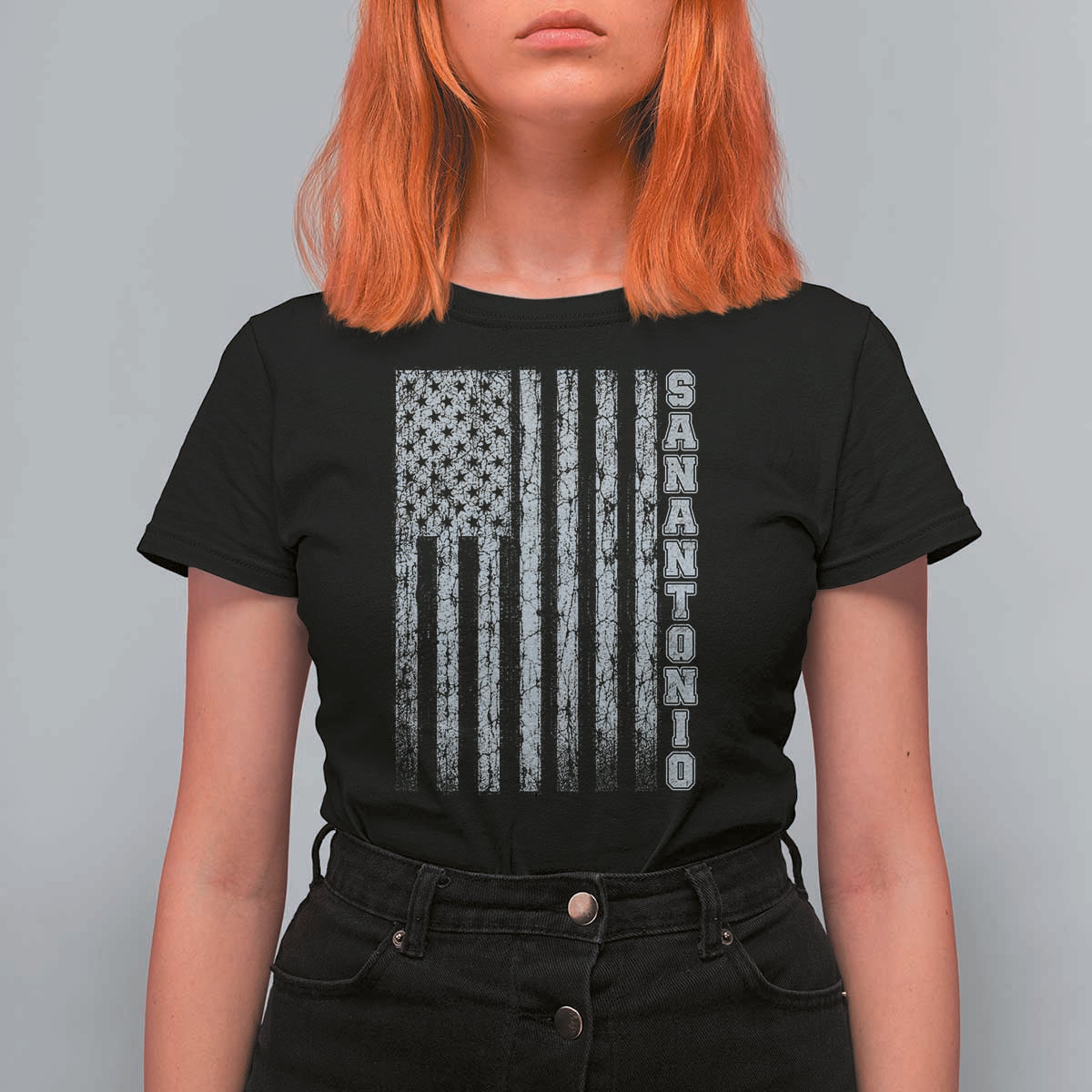 San Antonio Texas State Pride Vintage American Flag T Shirt For Women