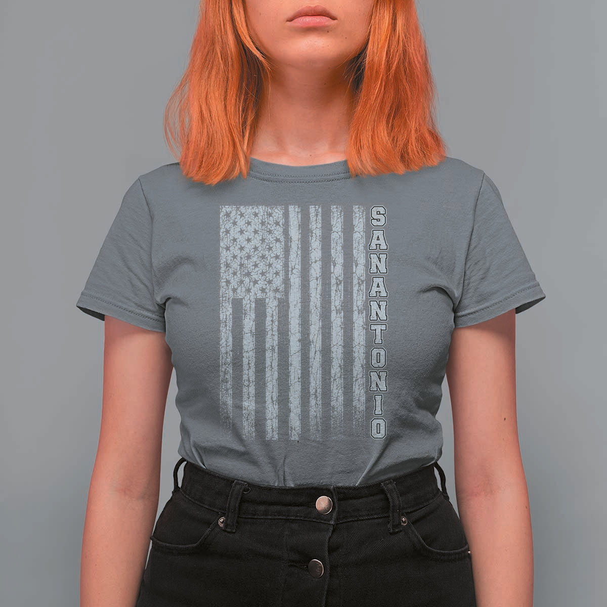 San Antonio Texas State Pride Vintage American Flag T Shirt For Women