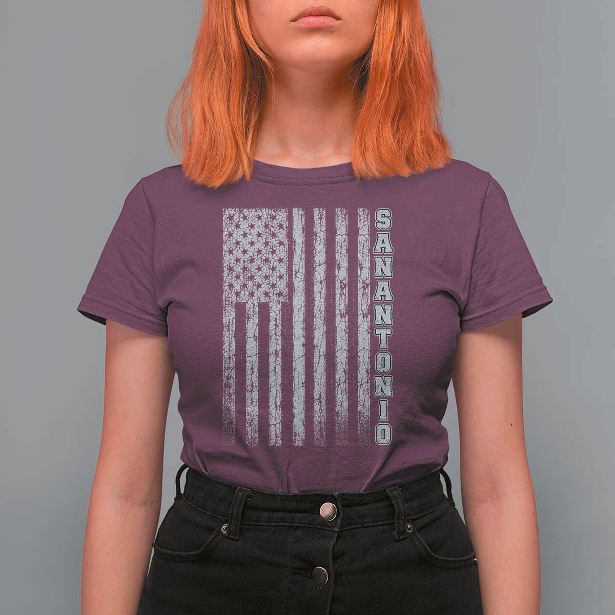 San Antonio Texas State Pride Vintage American Flag T Shirt For Women