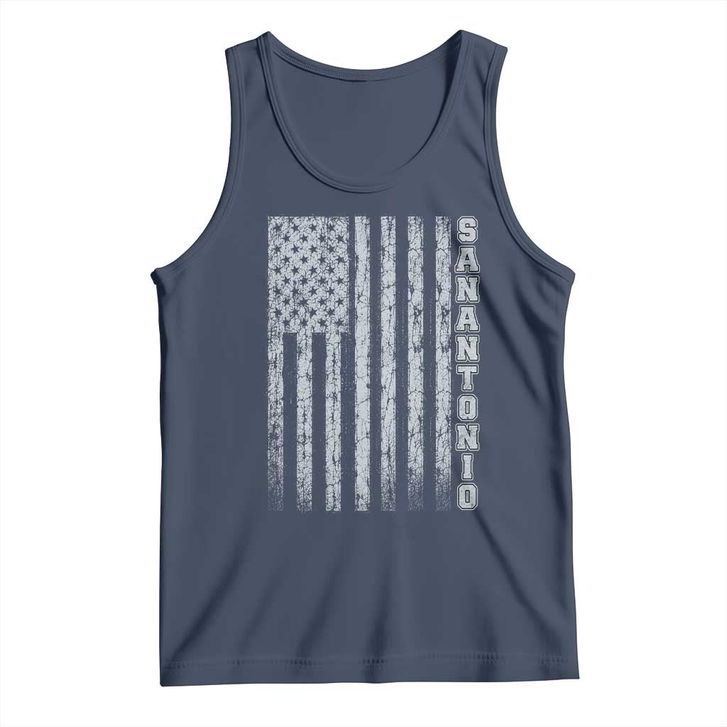 San Antonio Texas State Pride Vintage American Flag Tank Top