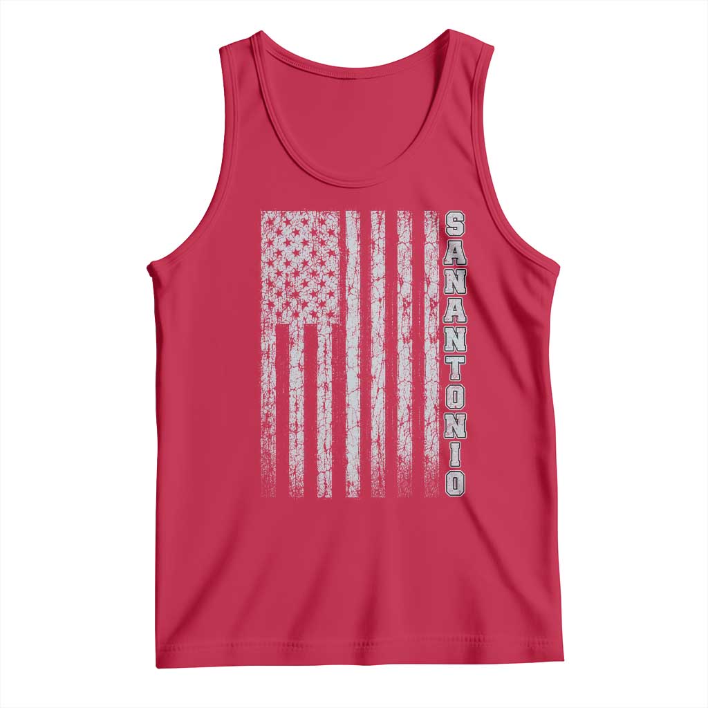 San Antonio Texas State Pride Vintage American Flag Tank Top