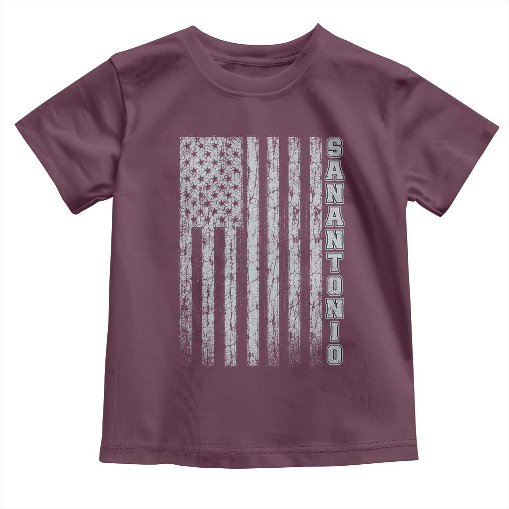 San Antonio Texas State Pride Vintage American Flag Toddler T Shirt