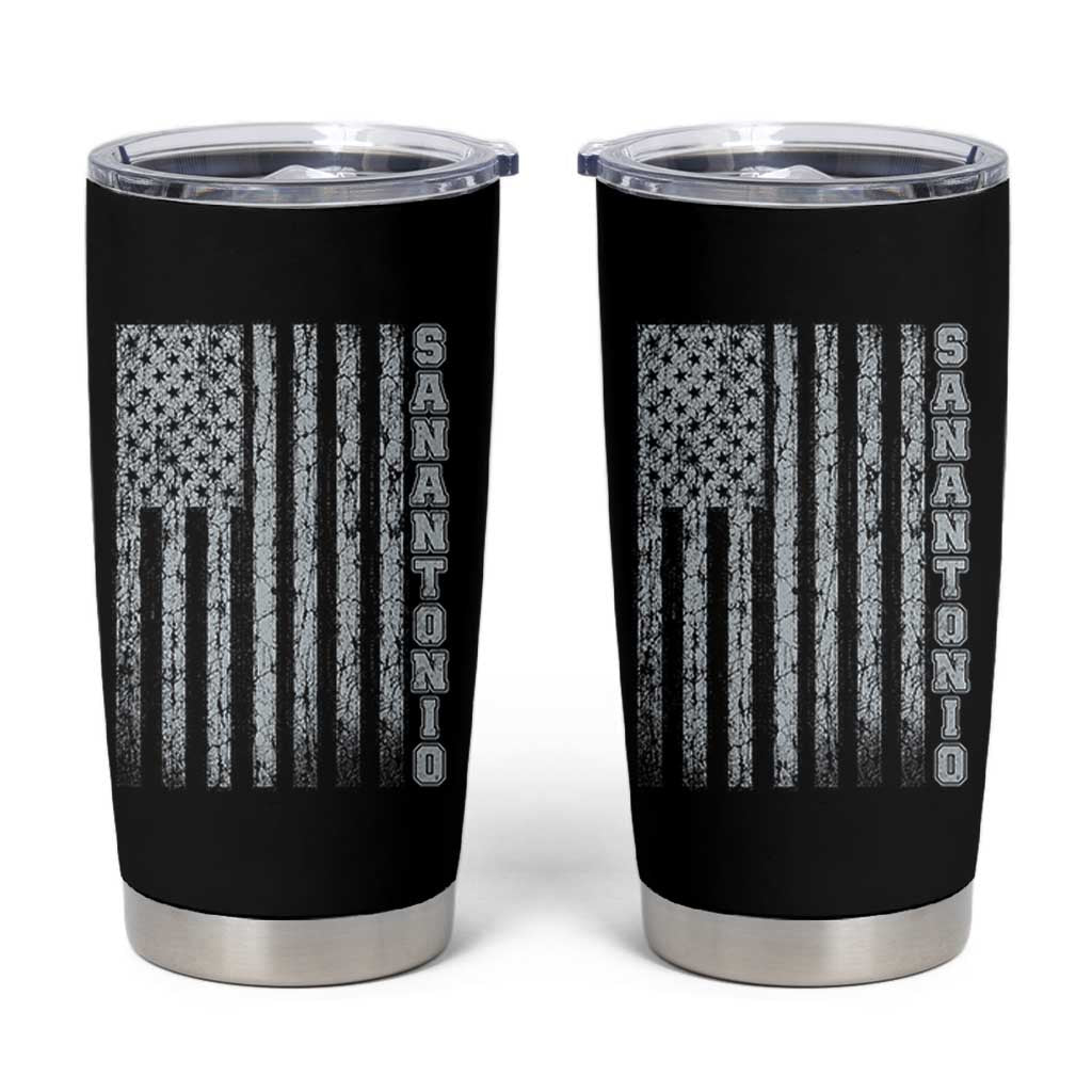 San Antonio Texas State Pride Vintage American Flag Tumbler Cup
