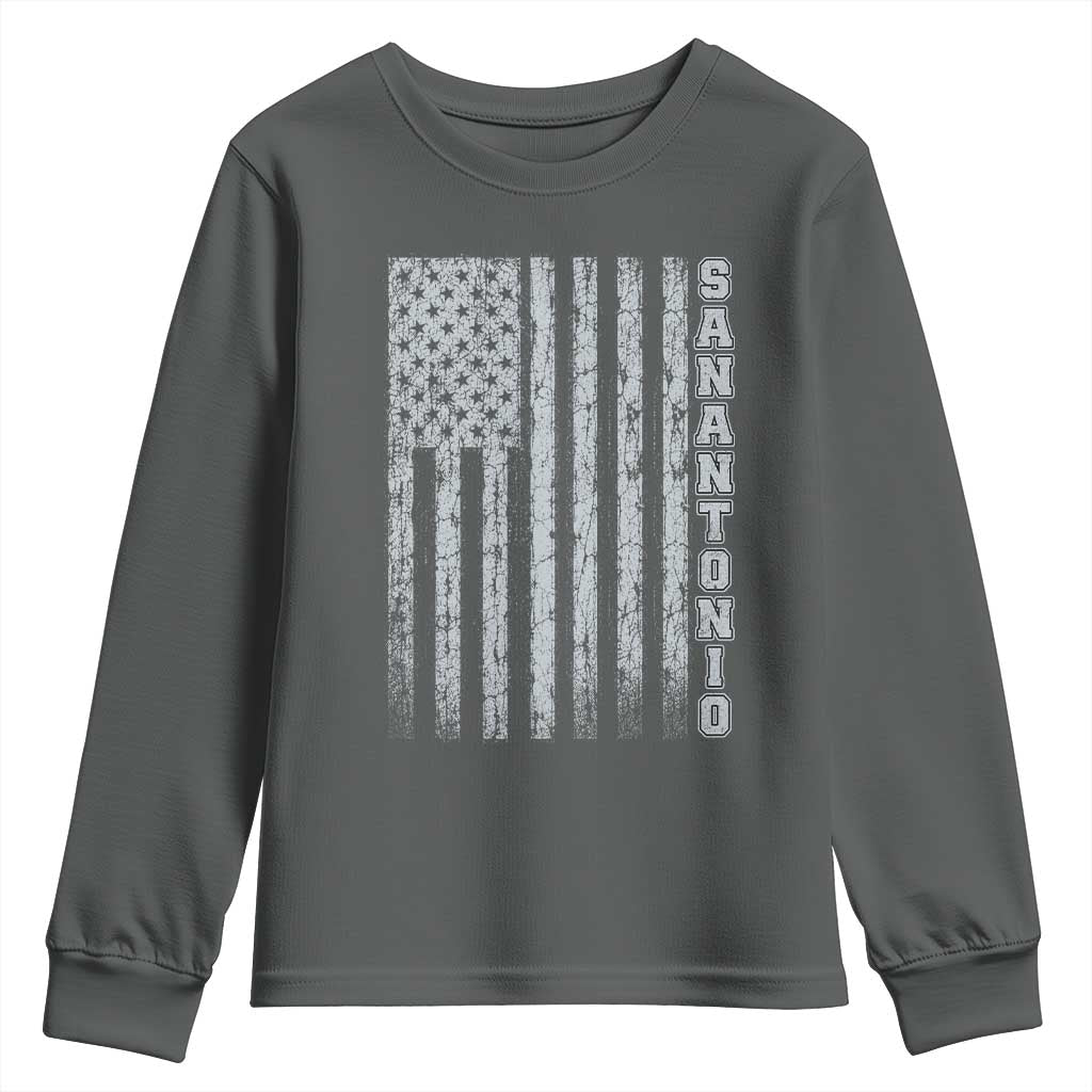 San Antonio Texas State Pride Vintage American Flag Youth Sweatshirt