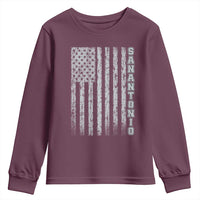San Antonio Texas State Pride Vintage American Flag Youth Sweatshirt