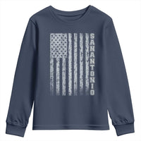San Antonio Texas State Pride Vintage American Flag Youth Sweatshirt