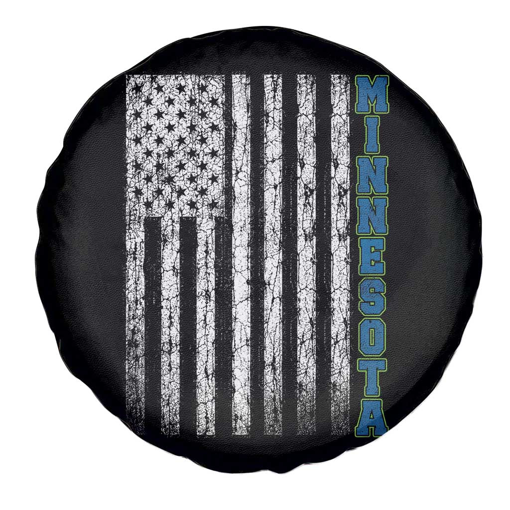 Minnesota MN State Pride Vintage American Flag Spare Tire Cover