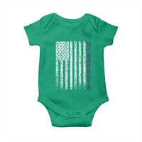 Minnesota MN State Pride Vintage American Flag Baby Onesie