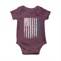 Minnesota MN State Pride Vintage American Flag Baby Onesie