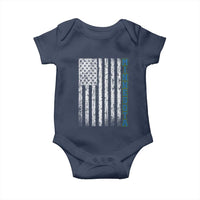 Minnesota MN State Pride Vintage American Flag Baby Onesie