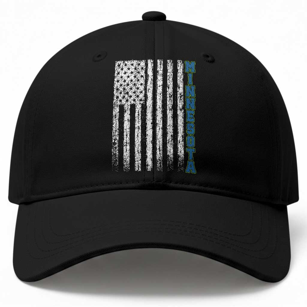 Minnesota MN State Pride Vintage American Flag Baseball Cap